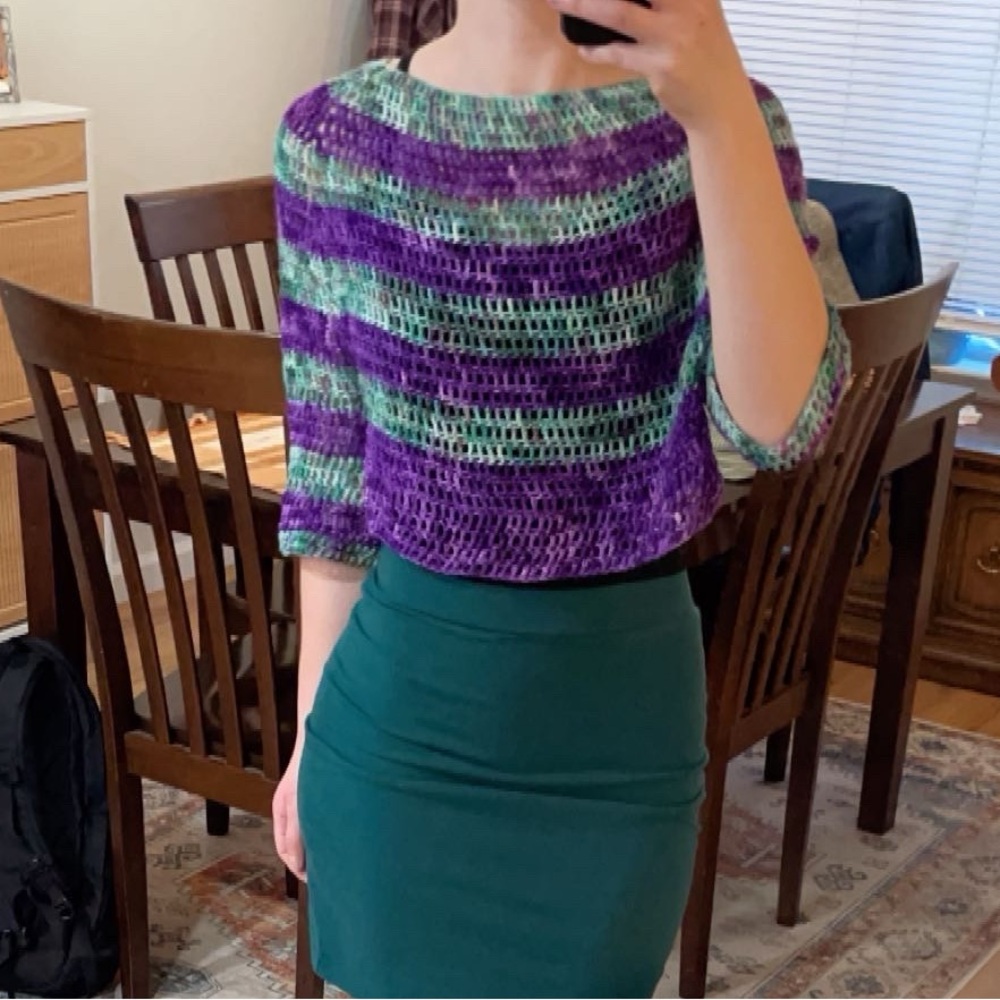 Handmade Green and Purple Women's Top